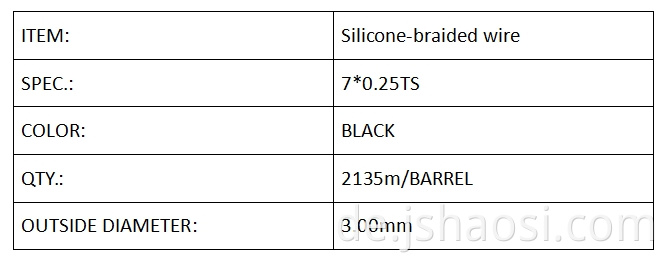 Silicone-braided wire black